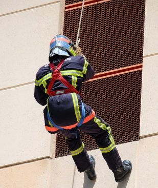 Firefighter in training